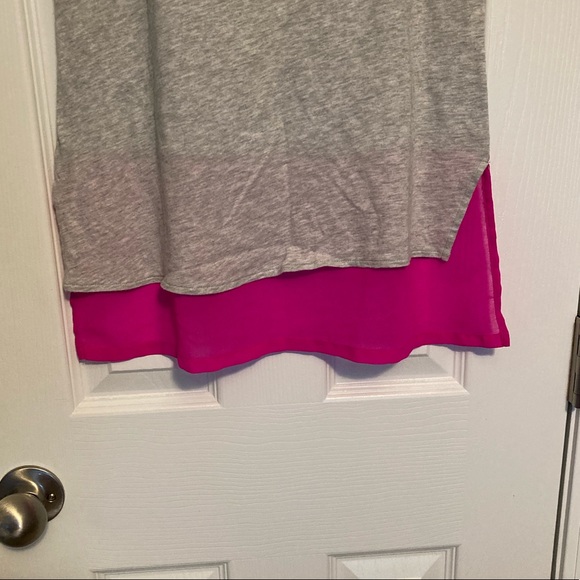 Express Dreamweight Cotton Tank Top With Chiffon Back / Bottom - Picture 3 of 5